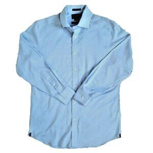MEN'S BLACK BROWN 1826 FITTED NON IRON DRESS SHIRT SIZE 15
